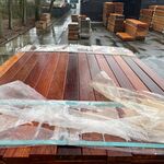Ca. 208x Angelim Pedra Planken Geschaafd, 21x70mm, lengte 15/155cm, 50